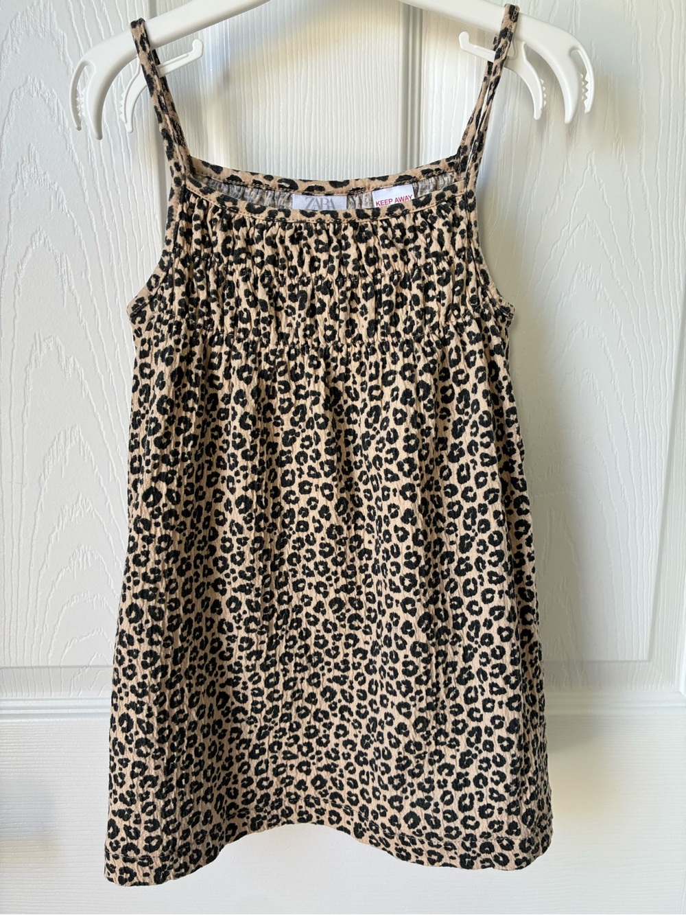 Zara Girls Leopard Print Dress in Tan and Black